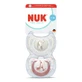 First Choice Pacifier Set, Penguin/Giraffe, 0–6 months, 2-pack, Nuk