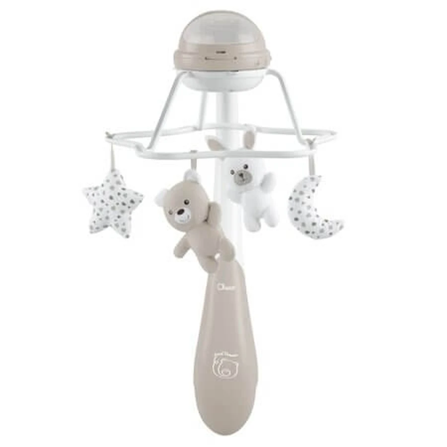 Carrusel musical 3 en 1 con proyector, beige, arcoíris, a partir de 0 meses, Chicco