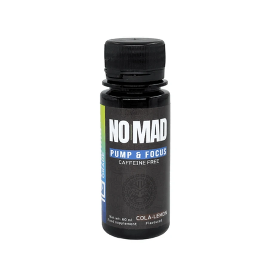 No Mad cafeïnevrije pre-workout-shot voor pomp en focus, cola-citroen, 60 ml, farmaceutische kwaliteit