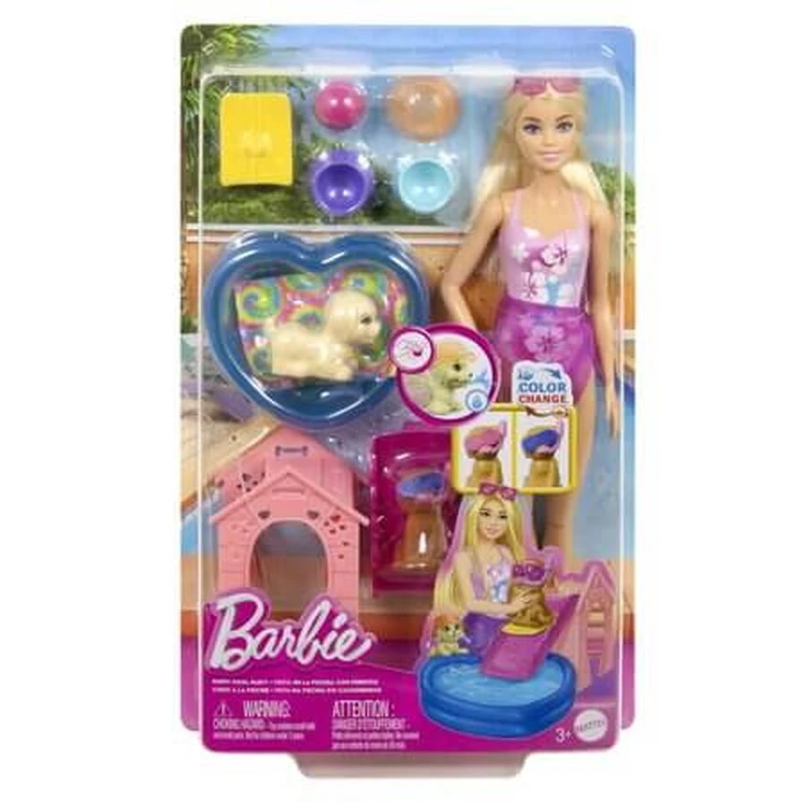 Muñeca Barbie, «Fiesta en la piscina de Puppy», a partir de 3 años, Mattel