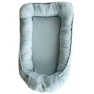 Muslin Baby Nest with 2 Sides, Baby Blue, 0 months+, Twindeco