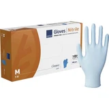 Nitril-Untersuchungshandschuhe mit Innenfutter aus natürlichen Haferfasern, puderfrei, Größe M, blau, 100 Stück, Abena