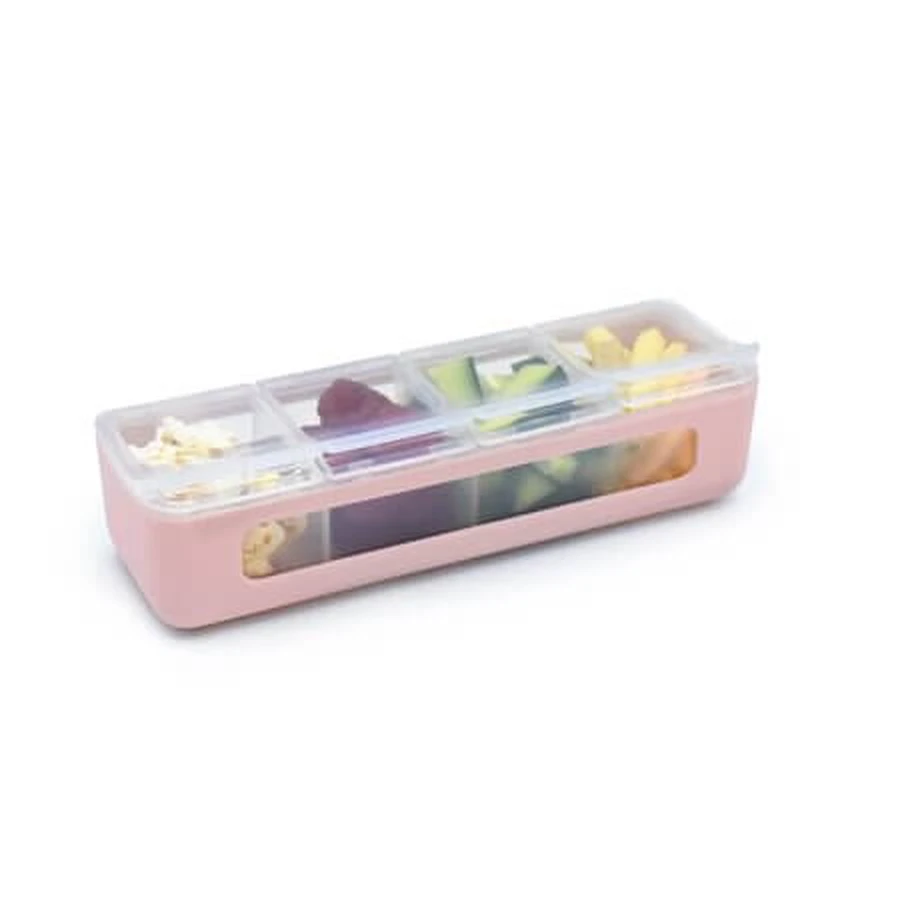 4-Compartment Snack Box, Pink, 110 ml, Melii