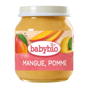 Puré ecológico de mango y manzana, a partir de los 4 meses, 130 g, Babybio