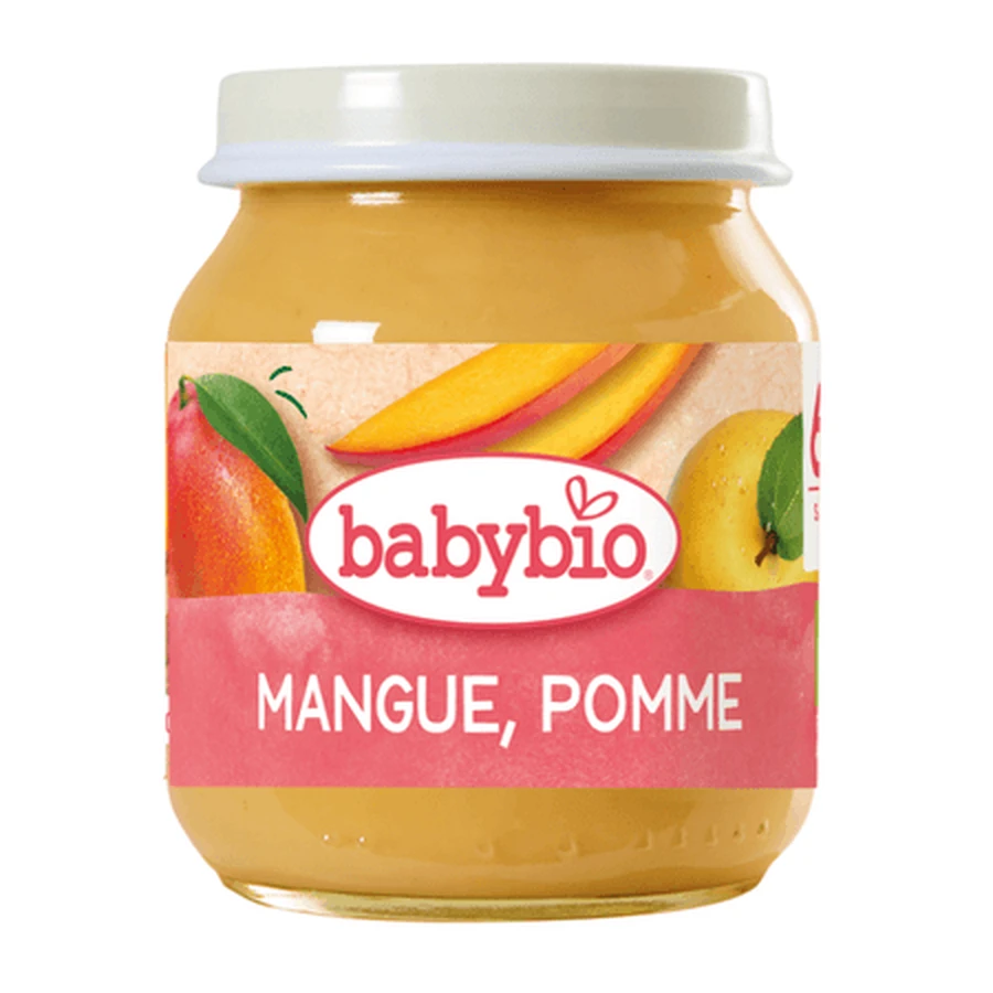 Puré ecológico de mango y manzana, a partir de los 4 meses, 130 g, Babybio