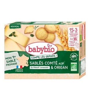 Biologische hartige crackers met Comté-kaas en oregano, vanaf 3 jaar, 72 g, BabyBio