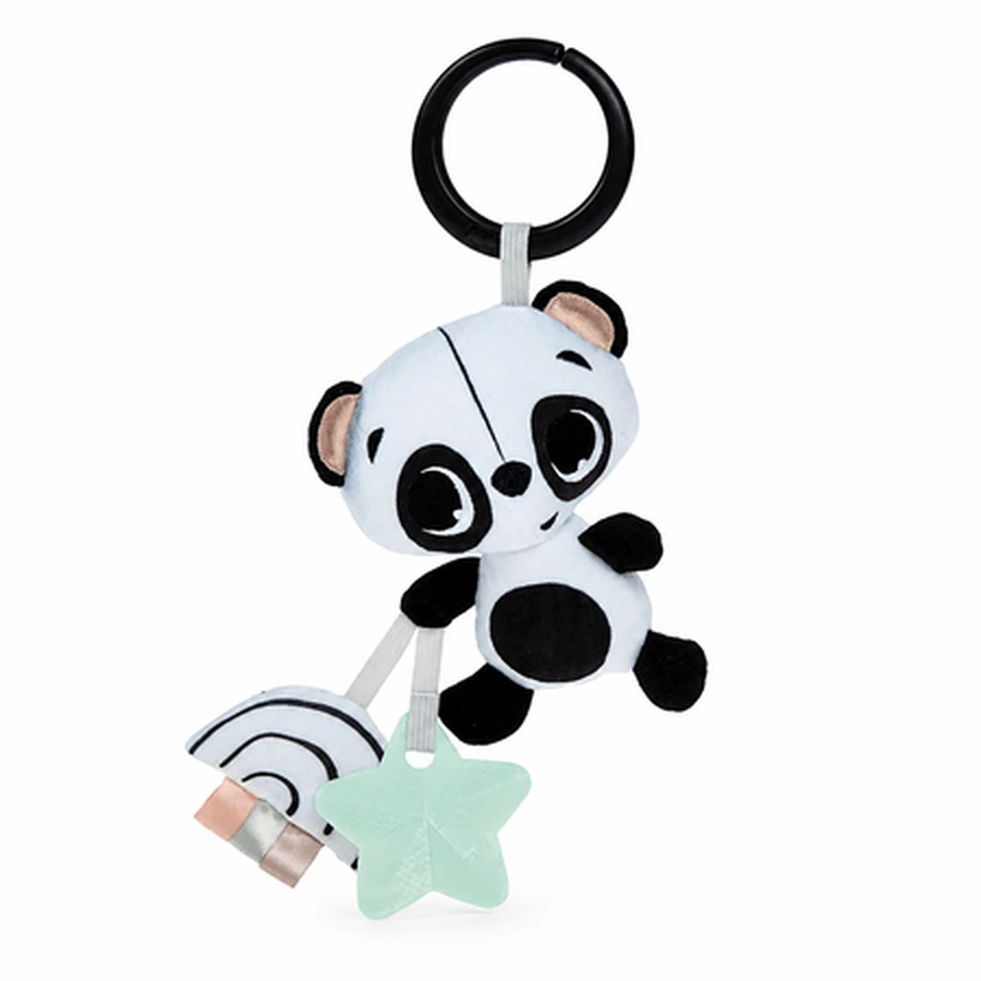 Hochet décoratif noir et blanc pour poussette ou landau, Elizabeth la panda, à partir de 0 mois, Tiny Love