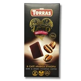 Chocolate negro con un 72 % de cacao y café arábica, 100 g, Torras