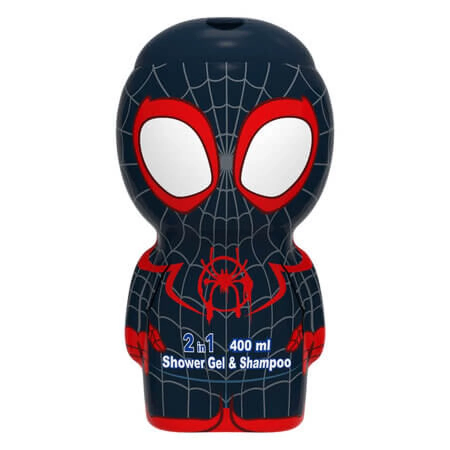 Miles Morales 2D-Figur im Figurinenstil – Duschgel und Shampoo, ab 3 Jahren, 400 ml, Air-Val