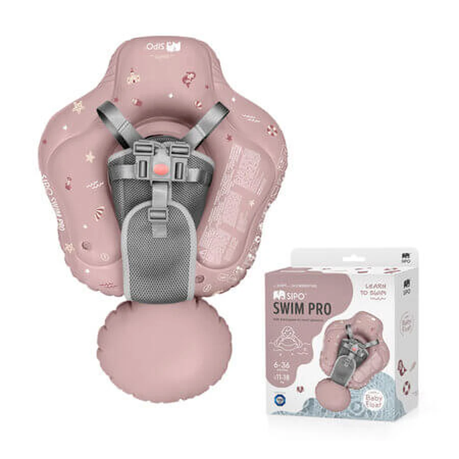 Aro de natación hinchable Swim Pro para bebés, rosa, de 6 a 36 meses, Sipo