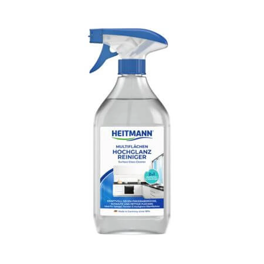 Cleaning and Polishing Spray for Windows, Mirrors, Glass, and Glossy Surfaces, 500 ml, Heitmann