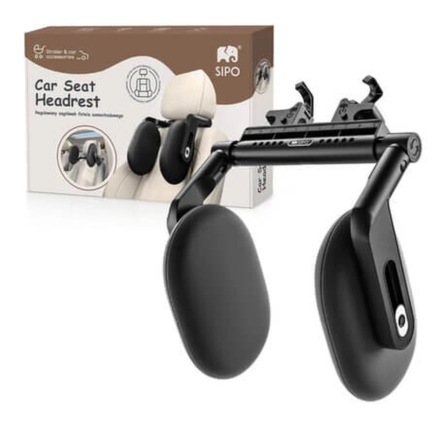Reposacabezas ajustable para coche con espuma viscoelástica, para niños y adultos, negro, Sipo