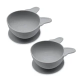 Set of 2 Silicone Bowls with Suction Cups, Bulldog, 2-Piece Set, Melii