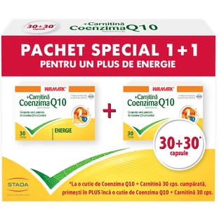 Coenzym mit Carnitin Paket 1+1, 30 + 30 Kapseln, Walmark