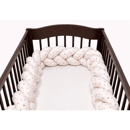 Braided Crib Bumper, 240 cm, Beige, Mc Ana