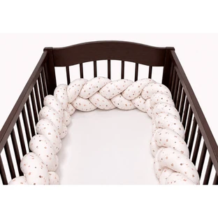 Braided Crib Bumper, 240 cm, Beige, Mc Ana