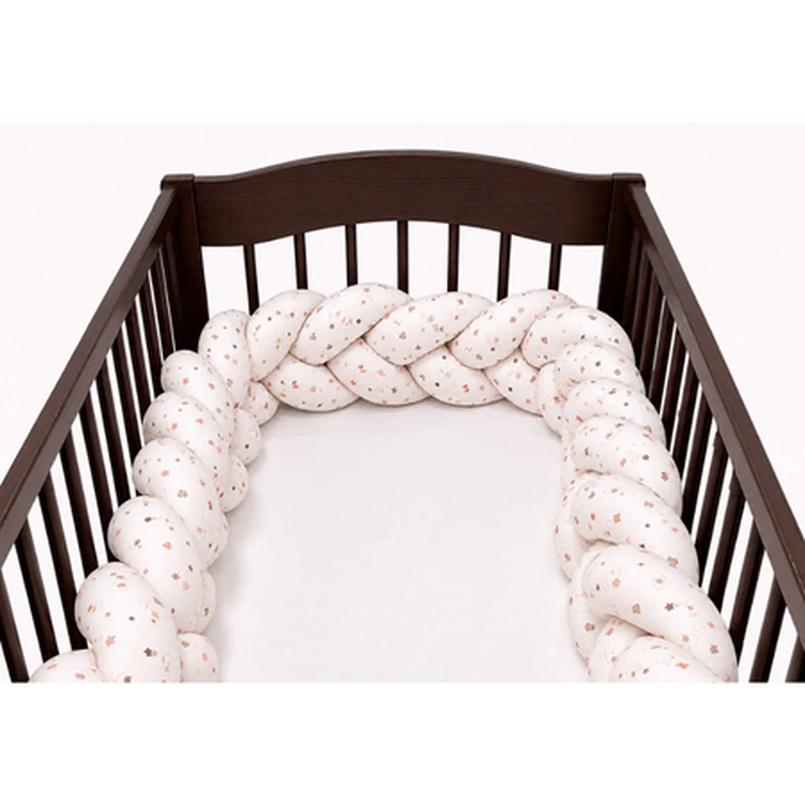 Braided Crib Bumper, 240 cm, Beige, Mc Ana