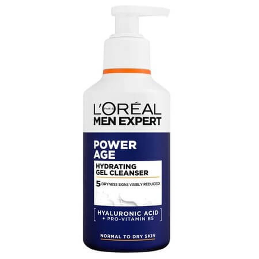 Gel limpiador hidratante Men Expert Power Age para hombres, 260 ml, L'Oréal Paris