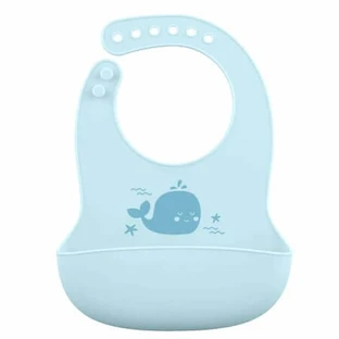 Babero de silicona con bolsillo para migas, azul, verde, beige, a partir de los 6 meses, 1 unidad, Babynova