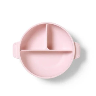 Silikon-Teller mit Saugnapf und Deckel, rosa, ab 6 Monaten, Babyono
