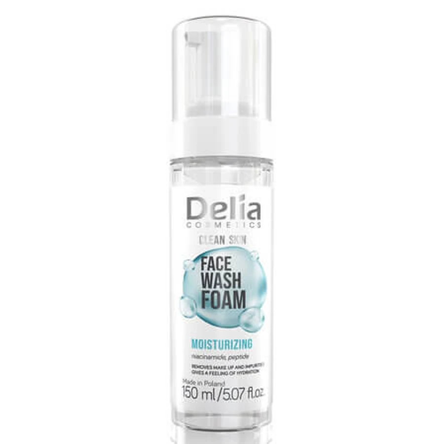Mousse nettoyante hydratante pour le visage Clean Skin, 150 ml, Delia