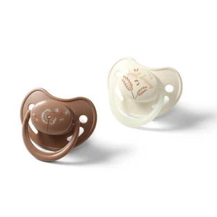 Chupetes anatómicos de silicona Night & Day, a partir de 18 meses, Babyono