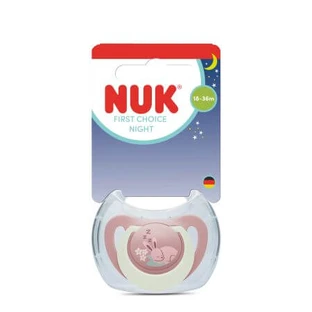 Nuk First Choice-nachtfopspeen, roze, konijntje, 18–36 maanden, 1 stuk, Nuk