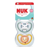 Perfect Match Air Schnuller-Set, Zebra/Löwe, 6–18 Monate, 2er-Pack, Nuk