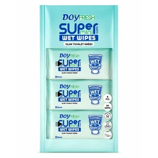 Wet Toilet Paper, Super Mini, 8 packs x 8 sheets, Doyfresh