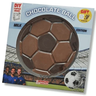 Chocolate belga con leche y negro con forma de balón de fútbol, 105, Bernard Chocolate