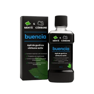 Enjuague bucal de menta y carbón activado, 250 ml, Buencia