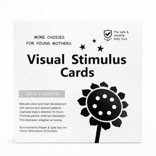 Set mit Schwarz-Weiß-Karten zur visuellen Stimulation, 0–3 Monate, OEM