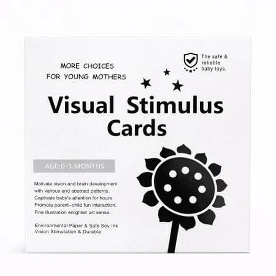 Set mit Schwarz-Weiß-Karten zur visuellen Stimulation, 0–3 Monate, OEM