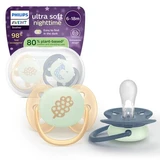 Avent Ultra Soft Glow-in-the-Dark-fopspeenset, 6–18 maanden, SCF094/03, 2 stuks, Philips