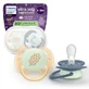 Juego de chupetes Avent Ultra Soft que brillan en la oscuridad, de 6 a 18 meses, SCF094/03, 2 unidades, Philips