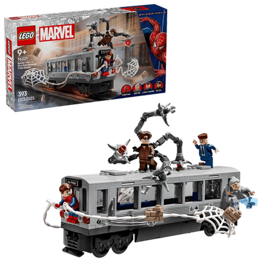 Het gevecht op het dak van de trein tussen Spider-Man en Doc Ock Marv, vanaf 9 jaar, 76321, 393 onderdelen, Lego