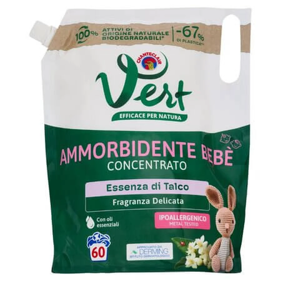Suavizante para ropa de bebé Vert Gentle, 1,2 litros, Chante Clair
