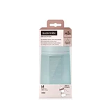 Silicone Baby Bottle with SX PRo Soft Medium-Flow Nipple, Colour Essence, Blue, 3 months+, 240 ml, Suavinex