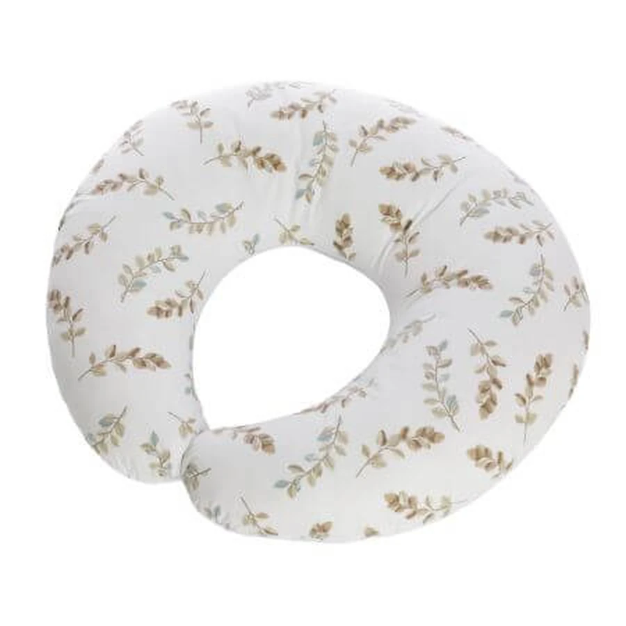 2-in-1-Komfort-Stillkissen, Weiß/Braune Blätter, Twindeco