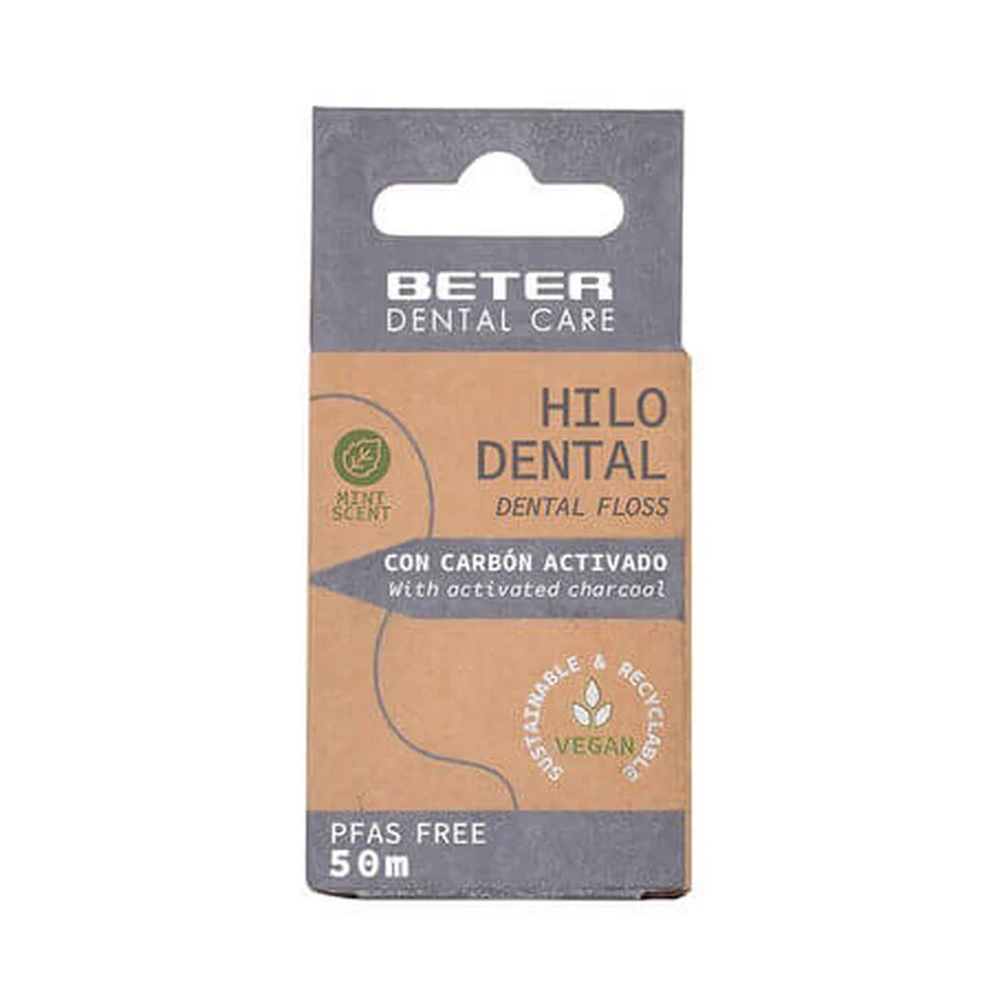 Dental Floss, Activated Charcoal, 50 m, Beter