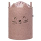 Zusammenklappbarer Aufbewahrungskorb, rosa, Plüschkatze aus Bouclé, 43 l, Sipo