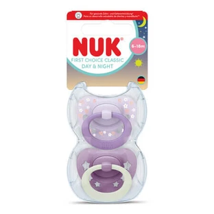 Lot de tétines Day&Night First Choice Classic, rose, 6 à 18 mois, lot de 2, Nuk
