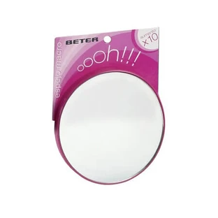 Cosmetic Mirror with Suction Cup and 10x Magnification, Assorted Colors, Beter