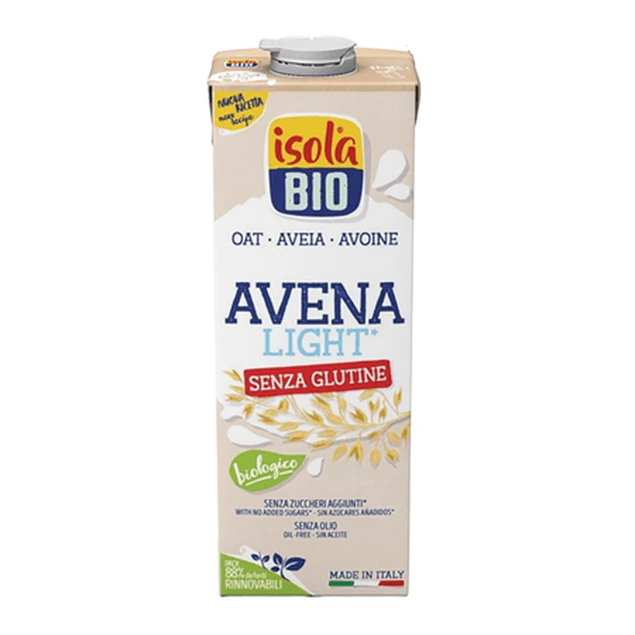 Bebida ligera de avena ecológica sin gluten, 1 litro, Isola Bio