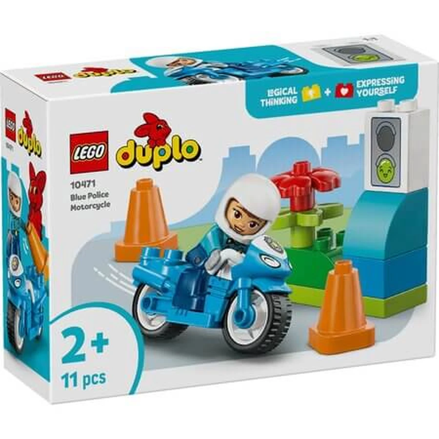 Blue Police Motorcycle, Ages 2+, 10471, Lego Duplo