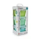 Set van 3 glazen potjes met antisliphoesjes, blauw/mint/lime, 3 x 160 ml, Melii