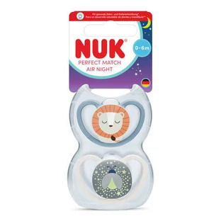 Perfect Match Air Night-fopspeenset, Leeuw/Lieveheersbeestje, 0–6 maanden, 2-pack, Nuk