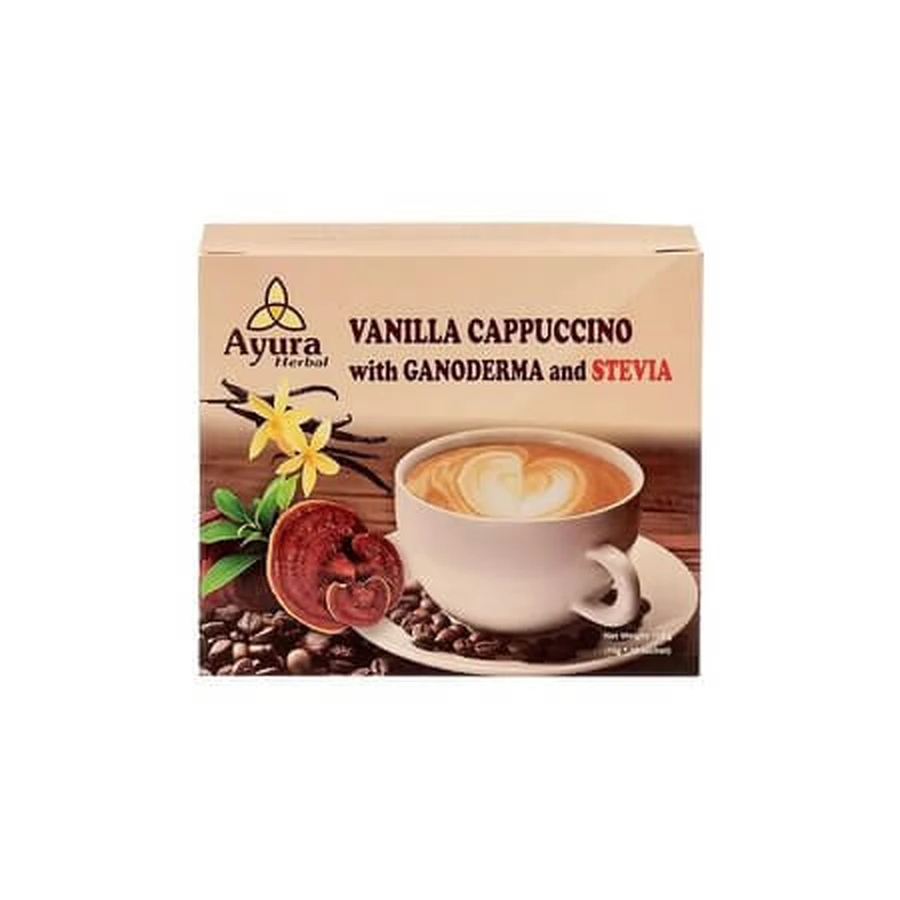 Instantkoffiemix met Ganoderma, stevia en vanille, 10 zakjes à 15 g, Ayura Herbal