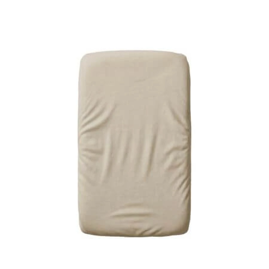 Sábana bajera de algodón de doble capa 2 en 1 con elástico y forro impermeable, 50 x 90 cm, color beige, Twindeco