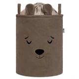 Zusammenklappbarer Aufbewahrungskorb, braun, flauschiger Bouclé-Bär, 43 l, Sipo